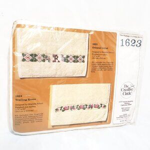 Oriental Initial Two Fingertip Towel Cross Stitch Kit 1983 Creative Circle #1623